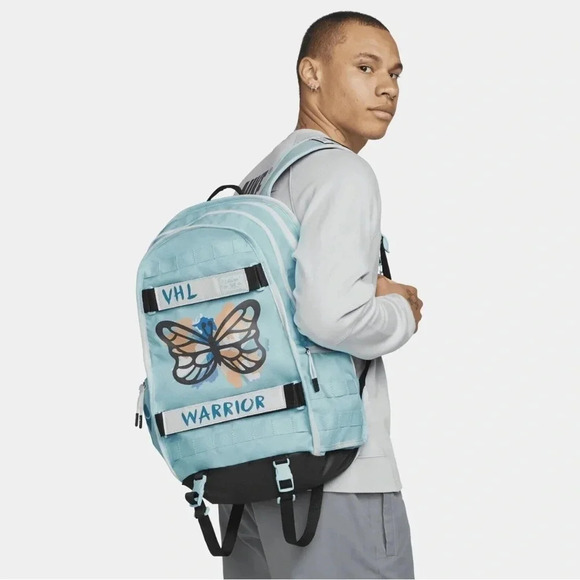 Catalina NIKE Freestyle Backpack 26L Unisex Light Blue Butterfly Back to School - Picture 2 of 16
